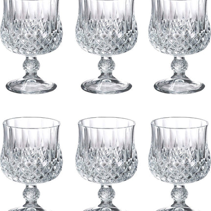 Luxe geslepen glazen op voet -set van 6 - 206 ML - Cocktailglas