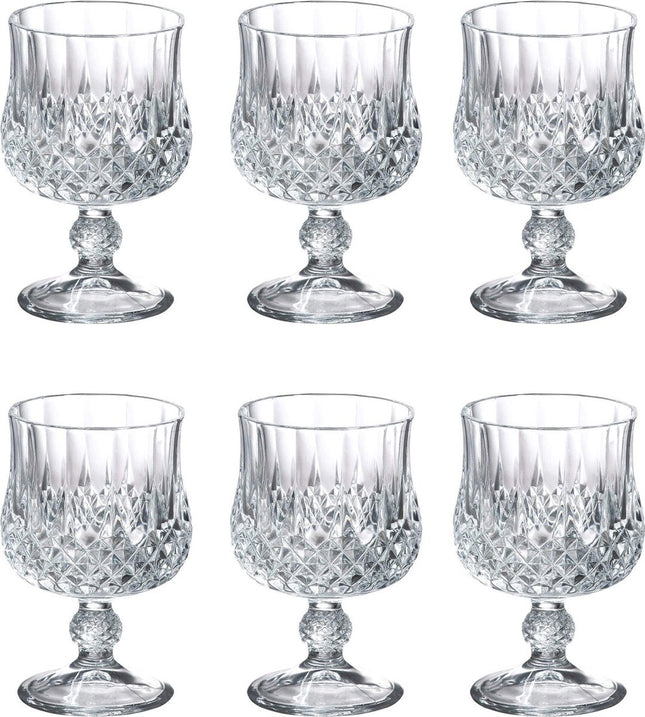 Luxe geslepen glazen op voet -set van 6 - 206 ML - Cocktailglas