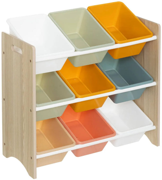 Atmosphera Opbergrek 3-laags met bakken - hout/kunststof - 60 x 30 x 66 cm - speelgoed - kinderkamer - mix kleuren