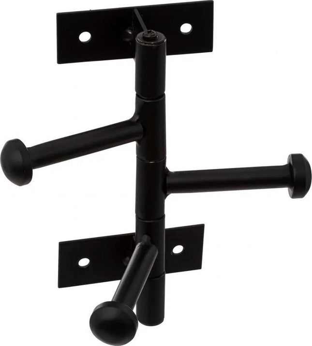 Wandkleerhanger - roterende haken - zwart