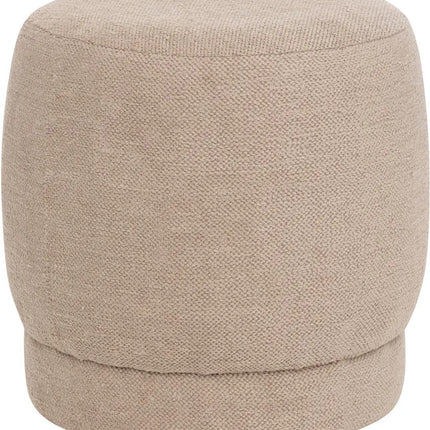 Atmosphera Poef om te zitten Perfect Seat - stof/hout - beige - 40x40 cm - bijzet stoeltjes