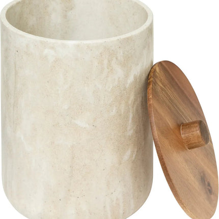 5Five Como Afvalemmer met deksel - Marmereffect - 5L - Beige