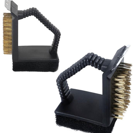 KINGHoff Grill Cleaning Brush KH-1913 – 3-in-1 Set (Scraper, Sponge & Brush) voor Effectief Grillonderhoud - Barbecue Borstel - BBQ Spons - Barbecue Reiniging