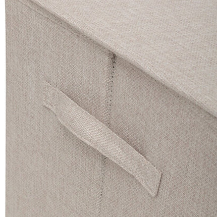 5Five Eureka sorteer wasmand - 2x - 74 liter - beige - 37 x 37 x 60 cm - MDF/Polyester stof - met afsluitklep