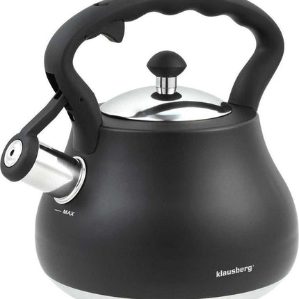 Klausberg 7446 - Stalen fluitketel - zwart gelakt - 2.7 liter
