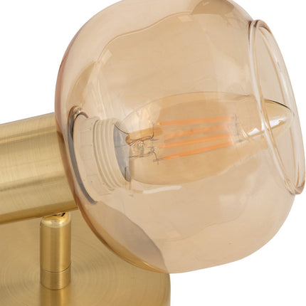Atmosphera Pilia Wandlamp - 10x16x10cm - Goud/Amber