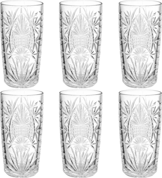 Secret de Gourmet - Set van 6x stuks longdrink glazen Ayla - 350 ml - van glas - Drinkglazen - Waterglazen