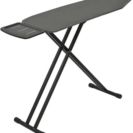 KINGHOFF KH-1940 Strijkplank – Premium 122×38 cm – 7-hoogtes verstelbaar – Extra breed blad & Strijkijzerhouder – Graphite