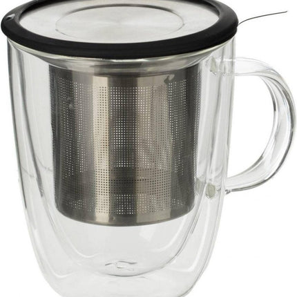 300 ml glazen beker thee-ei mok grote borosilicaatglas theemok met roestvrijstalen