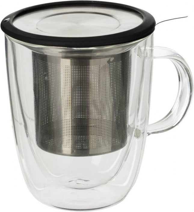 300 ml glazen beker thee-ei mok grote borosilicaatglas theemok met roestvrijstalen