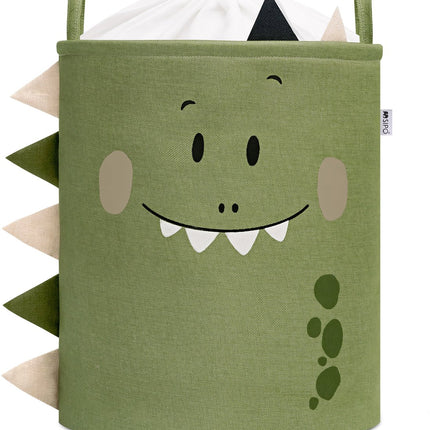 Dino Hoofd Speelgoedopbergmand - XXL Waterafstotende Opbergbox - Polyester Kist met Trekkoord - 63 Liter - 40x40x50 cm - Wasmand - Kledingmand - Speelgoedmand - Sipo