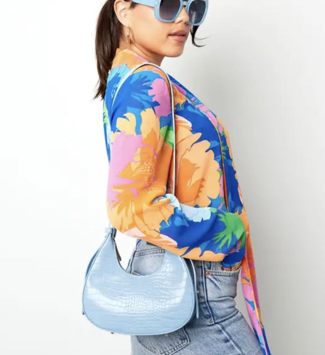 Handbag imitation leather with print