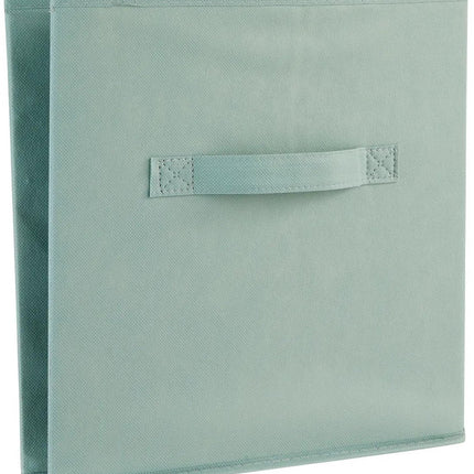 5Five Opbergmand/kastmand Square Box - karton/kunststof - 29 liter - zeegroen - 31 x 31 x 31 cm - Vakkenkast manden