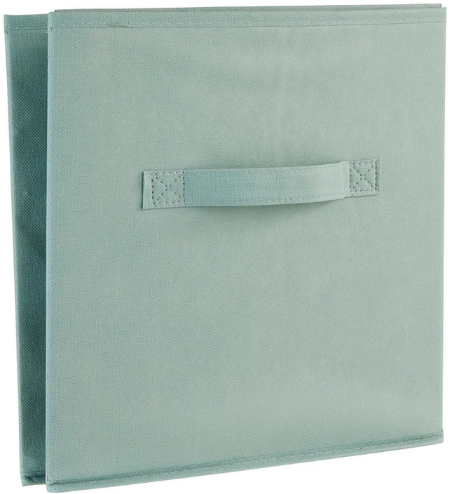 5Five Opbergmand/kastmand Square Box - karton/kunststof - 29 liter - zeegroen - 31 x 31 x 31 cm - Vakkenkast manden