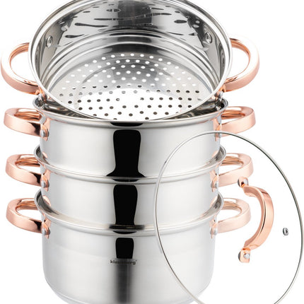 Klausberg 7733 - stoompan - 5 delig - 22 cm - rvs - alle warmtebronnen