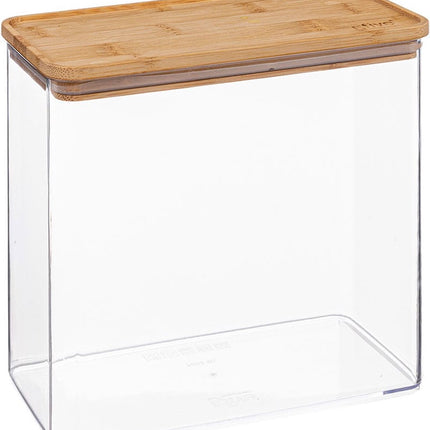 5Five Keuken voorraadpot - Berlino - kunststof/bamboe - 2000 ml - 14 x 10 x 20 cm
