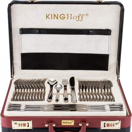 KINGHOFF 3520 - luxe bestekset koffer - 72 delig - 12 persoons - Modern bestek