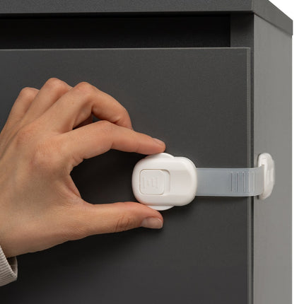 SIPO Kastbeveiliging - 6-delig Set Regelbare Sluiting voor Kasten en Lades - Kinderveiligheid - SBS-218 - Babyslot - Kinderslot - Kastslot voor Kinderen - Verstelbaar 8 tot 19.3cm