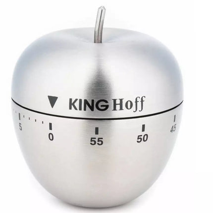 Kinghoff Mechanische Keukenwekkers - RVS, 60 Minuten, Ø 63 x 72 mm, Draaibare Timer, Stijlvol en Duurzaam - Kookwekker -