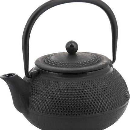 Kinghoff Theepot Gietijzer - 0,85l - met filter - zwart