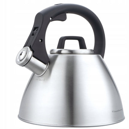 KLAUSBERG KB-7951 Fluitketel 2,5 L – RVS – Soft-Touch Handgreep – Inductie – Zilver
