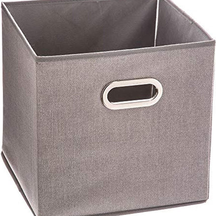 5Five Opbergmand/kastmand grijs - linnen - 29 liter - 31 x 31 x 31 cm - Opbergbox - Vakkenkast manden