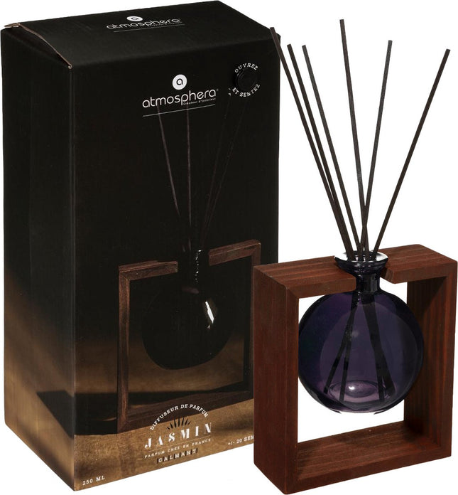 Atmosphera - Geurstokjes - Fragrance Sticks - Parfum Diffuser - Jasmin/Jasmijn - Hout - 250ml - Decoratie - Voor Binnen - Geschenk - Cadeau
