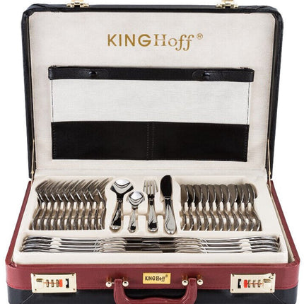 KINGHOFF 3519 - luxe bestekset koffer - 72 delig - 12 persoons - Modern bestek