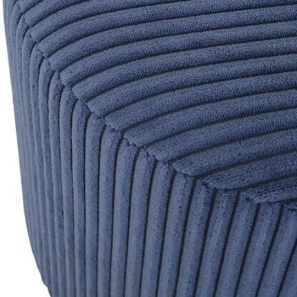 Atmosphera Sylia Corduroy Poef - Ø38xH38cm - Inktblauw