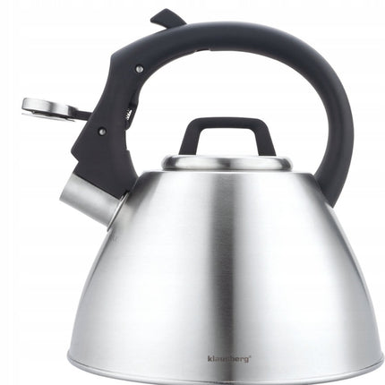 KLAUSBERG KB-7951 Fluitketel 2,5 L – RVS – Soft-Touch Handgreep – Inductie – Zilver