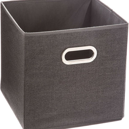 5Five Opbergmand/kastmandje - Donkergrijs - 31 x 31 x 31 cm - 29 liter - Vakkenkast manden - Stof met versterkte bodem - Opvouwbaar