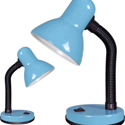 Bureaulamp blauw - buigzame poot - metaal - kinderkamer