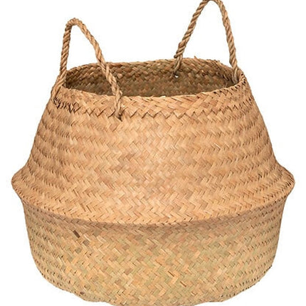 Atmosphera Opbergmand Danilo - rond - riet - naturel - 40 x 41 cm - opvouwbaar - decoratie mand