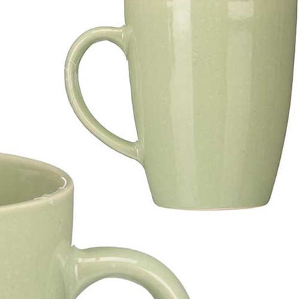 Vessia Design koffie mokken/bekers met oor - 6x stuks - mintgroen - keramiek - 330 ml