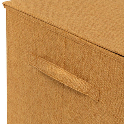 5Five Eureka sorteer wasmand - 74 liter - okergeel - 37 x 37 x 60 cm - MDF/Polyester stof - met afsluitklep
