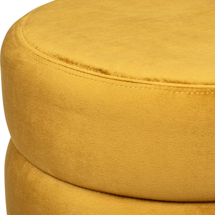 Atmosphera luxe poef velvet Sinan - Oker - H40 cm - Velours - Fluweel - Voetsteun