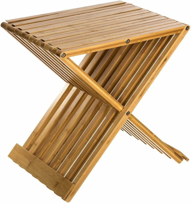 5Five Krukje - opvouwbaar - bamboe - 40 x 32 x 45 cm - badkamer stoel