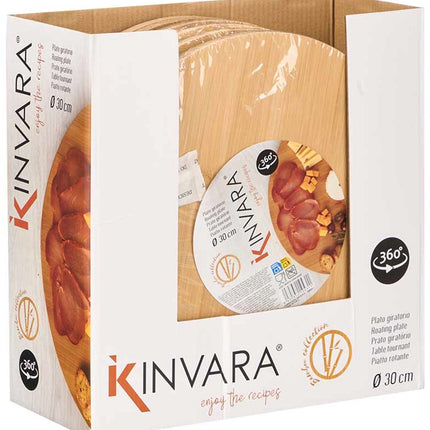 Kinvara Roterende Ronde Bamboe Snijplank d: 30cm