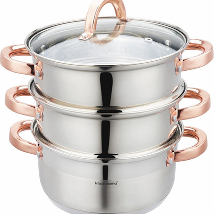 Klausberg 7729 - stoompan - 4 delig - 20 cm - rvs - alle warmtebronnen