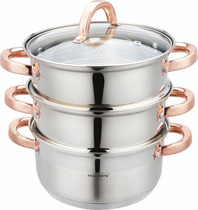 Klausberg 7729 - stoompan - 4 delig - 20 cm - rvs - alle warmtebronnen