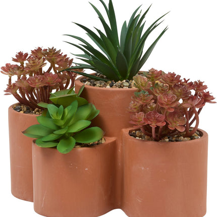 Atmosphera Kunstplant Wonj Vetplanten - 22x16x20cm - Terracotta