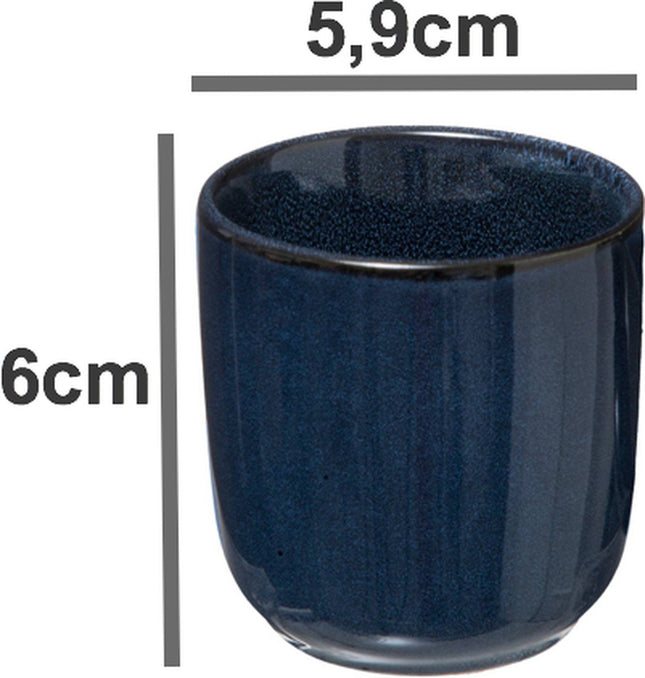 Koffiekop - 100ML - Blauw - Espresso kop - Aardewerk