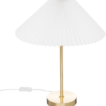 Atmosphera Tafellamp Jiling Ø37xH47cm - E27 niet inbegrepen - Wit/Goud