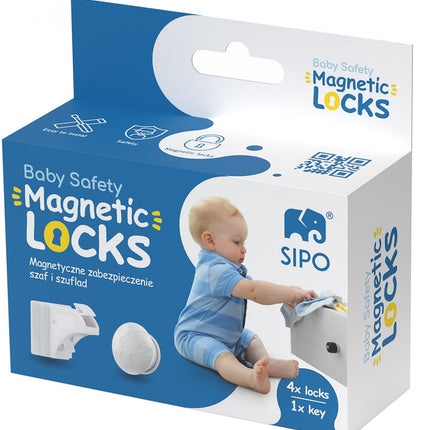 SIPO Magnetische Kastbeveiliging - Onzichtbare Blokkade Set 4-delig - Met Magneetsleutel - SBS-M4 - Ladebeveiliging - Kindersloten -