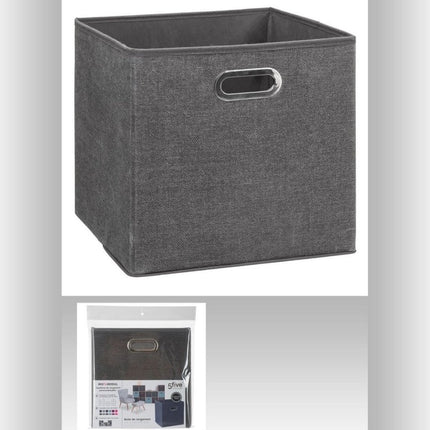5Five Opbergmand/kastmandje - Donkergrijs - 31 x 31 x 31 cm - 29 liter - Vakkenkast manden - Stof met versterkte bodem - Opvouwbaar