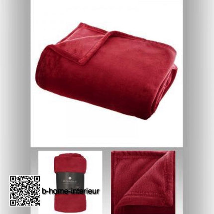 Atmosphera Plaid deken - rood - polyester - 130 x 180 cm - Bankdeken - Fleece plaid