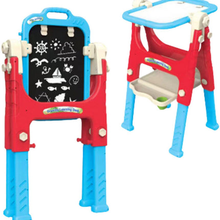 Leerbord 5-in-1 met Stoel - Tekentafel voor Kinderen met Whiteboard & Schoolbord - Verstelbaar Schrijfbord met Opbergvak - Educatief Speelgoed voor Tekenen en Schrijven - Complete set inclusief stiften en spons