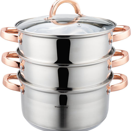 Klausberg 7732 - stoompan - 4 delig - 22 cm - rvs - alle warmtebronnen