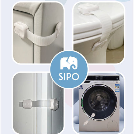 SIPO Kastbeveiliging - 6-delig Set Regelbare Sluiting voor Kasten en Lades - Kinderveiligheid - SBS-218 - Babyslot - Kinderslot - Kastslot voor Kinderen - Verstelbaar 8 tot 19.3cm