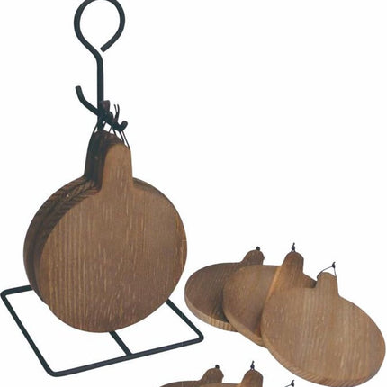 Onderzetters naturel hout op standaard